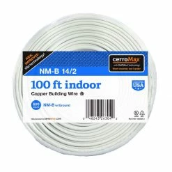 Cerrowire 14/2 White, Solid CerroMax™ SLiPWire™ CU NM-B Wire, 100 ft. - 147-1402CR-3