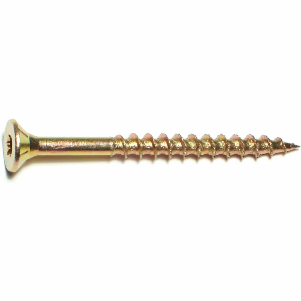 Midwest Fastener #12 x 2-1/2" Yellow Zinc Star Drive Multipurpose Interior Wood Screws - 11862 - Bolts - Image 2
