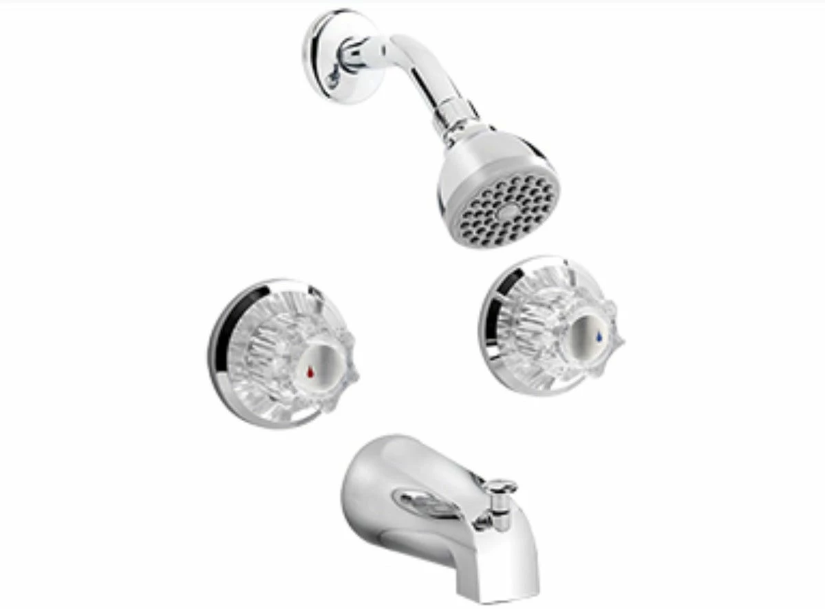 Essentials Shower & Tub Faucet- Dual Handles-EBA58WCP - Bathroom Accessories